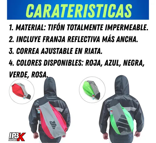 Tula porta casco reflectivo impermeable